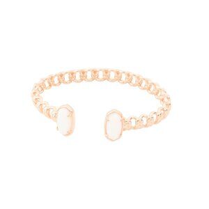 KENDRA SCOTT White/Rose Gold Macrame Elton Bracelet